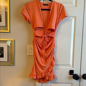 SHEIN Vibrant Orange Mini Dress